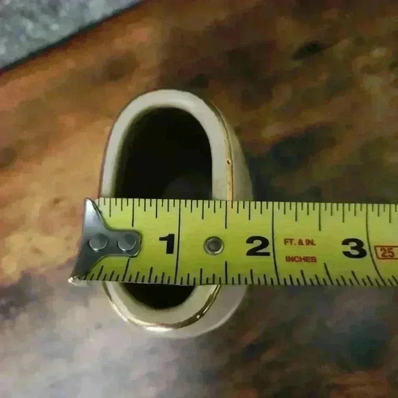 Vintage Royal Haeger Pottery Tan/Gold Rim Oval Vase 5 in - Picture 7 of 7